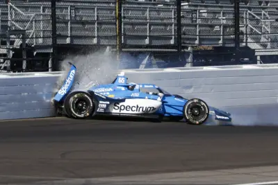 Colton Herta crashes heavily in Indy 500 qualifying, hours after Marcus Armstrong’s practice wreck